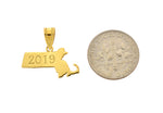 Lataa kuva Galleria-katseluun, 14K Gold or Sterling Silver Massachusetts MA State Map Pendant Charm Personalized Monogram

