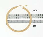 Φόρτωση εικόνας στο εργαλείο προβολής Συλλογής, 14K Yellow Gold Square Tube Round Hoop Earrings 45mm x 3mm

