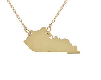14k gold 10k gold silver kentucky state map necklace heart personalized city