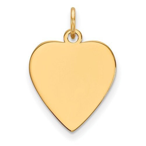 14k yellow gold 14mm heart disc pendant charm personalized monogram engraved