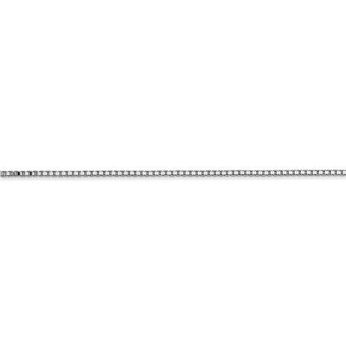 10k white gold 1.1mm polished box bracelet anklet choker pendant necklace chain lobster clasp
