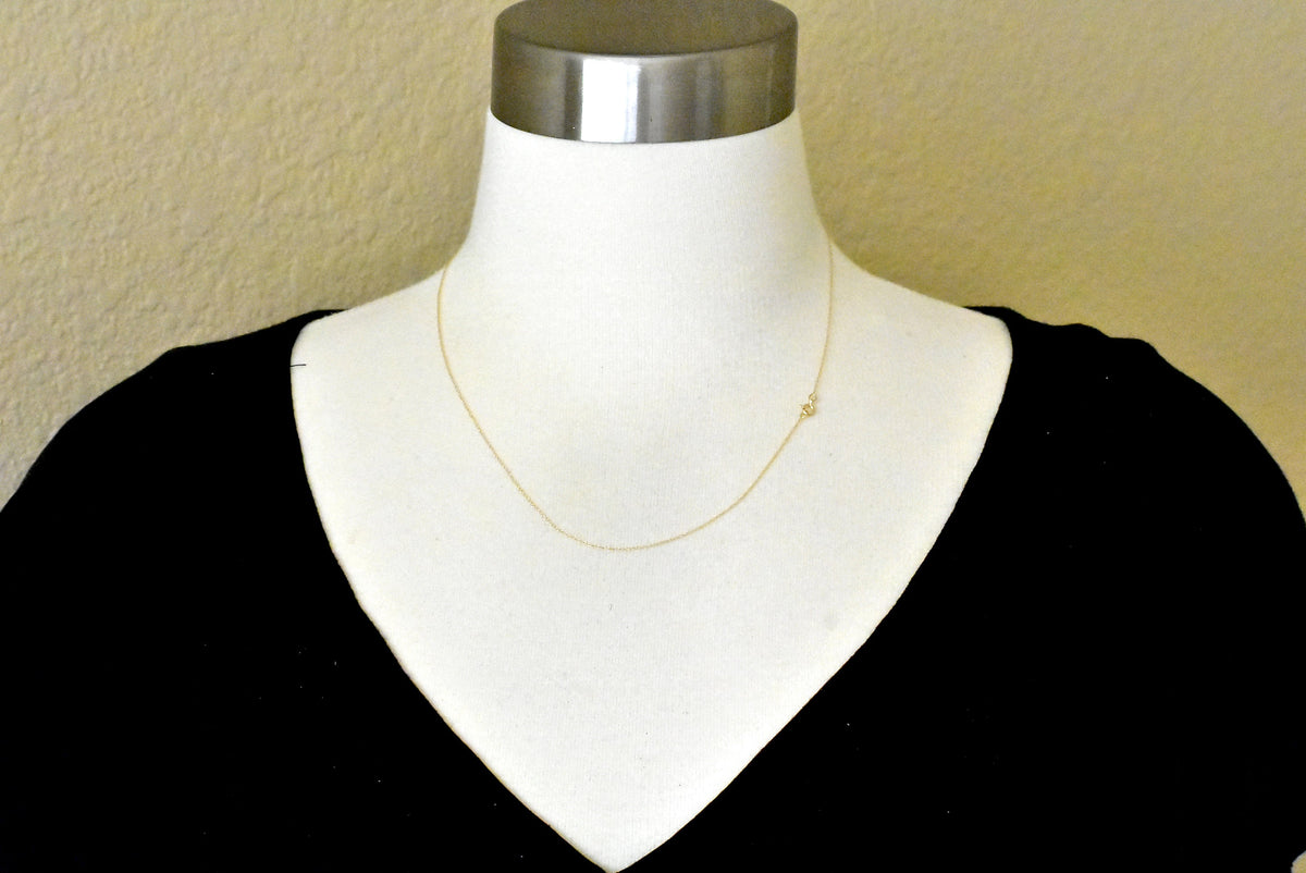 14k yellow gold 0.5mm thin cable rope necklace choker pendant chain