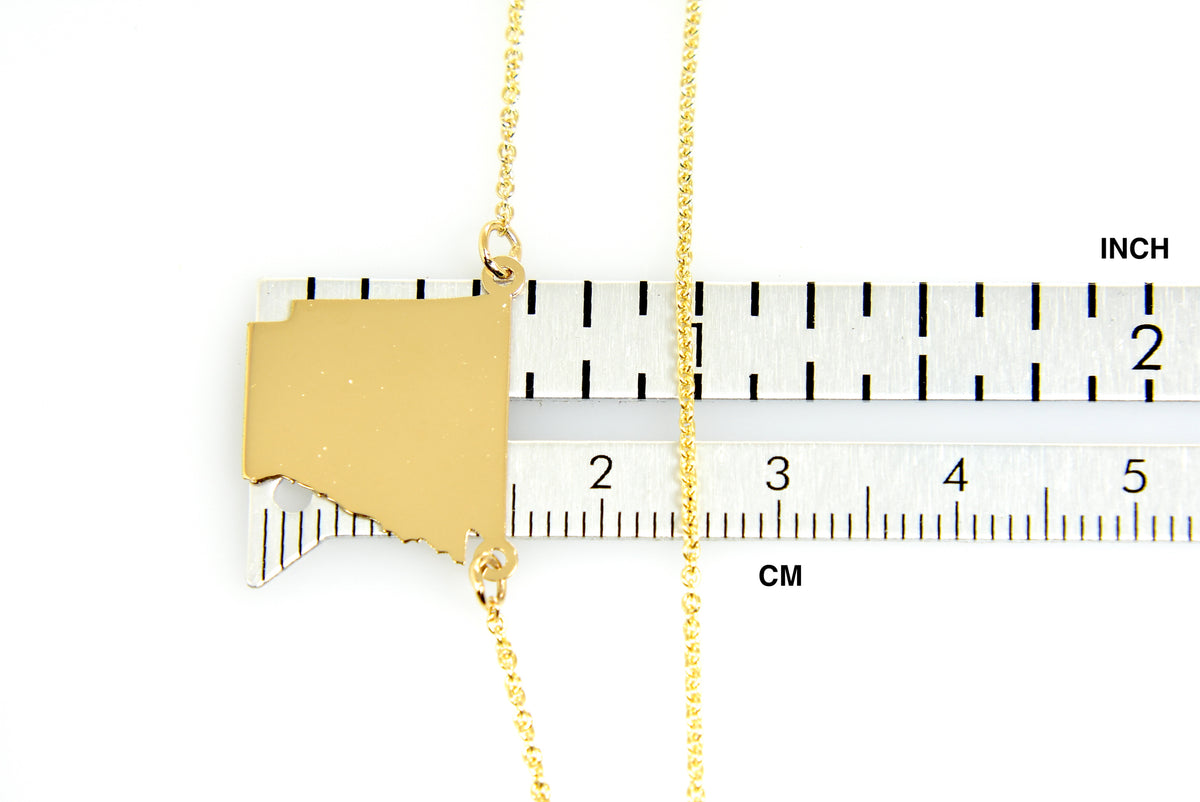 14k gold or sterling silver arkansas ar state necklace personalized monogram