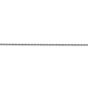 10K White Gold 0.95mm Cable Rope Choker Necklace Pendant Chain Spring Ring Clasp