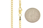 將圖片載入圖庫檢視器 14K Yellow Gold 2.2mm Beveled Curb Link Bracelet Anklet Choker Necklace Pendant Chain
