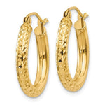 Załaduj obraz do przeglądarki galerii, 14K Yellow Gold Diamond Cut Classic Round Hoop Earrings 19mm x 3mm
