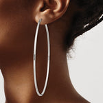 Charger l&#39;image dans la galerie, Sterling Silver 3 inch Round Endless Hoop Earrings 78mm x 2mm
