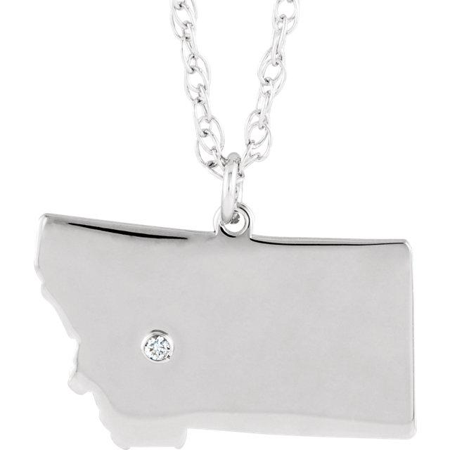 14k 10k yellow rose white gold diamond silver montana mt state map personalized city necklace