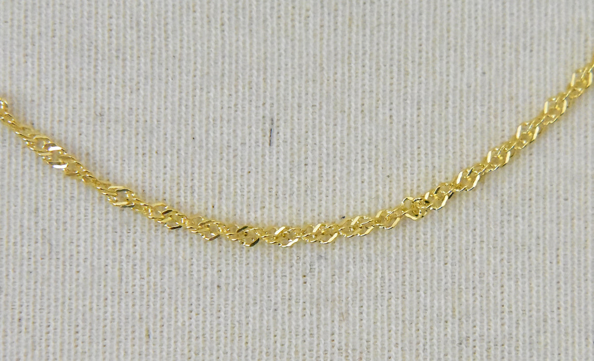 14k yellow gold 1.4mm singapore twisted bracelet anklet necklace choker pendant chain