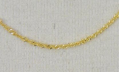 14k yellow gold 1.4mm singapore twisted bracelet anklet necklace choker pendant chain