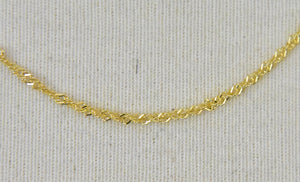 14k Yellow Gold 1.4mm Singapore Twisted Bracelet Anklet Necklace Choker Pendant Chain
