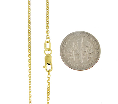 14k yellow gold 1.45mm diamond cut cable bracelet anklet choker necklace pendant chain