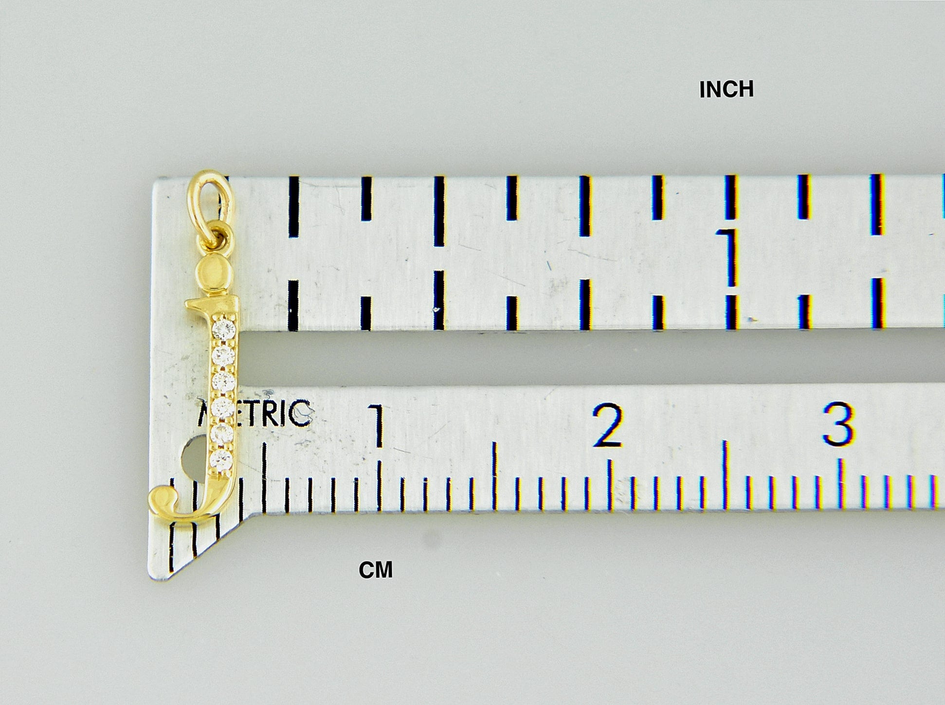 14K Yellow Rose White Gold .025 CTW Diamond Tiny Petite Lowercase Letter J Initial Alphabet Pendant Charm Necklace