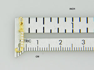 14K Yellow Rose White Gold .025 CTW Diamond Tiny Petite Lowercase Letter J Initial Alphabet Pendant Charm Necklace