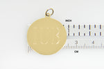 Load image into Gallery viewer, 10k Yellow Gold 23mm Round Circle Disc Pendant Charm Personalized Monogram Engraved
