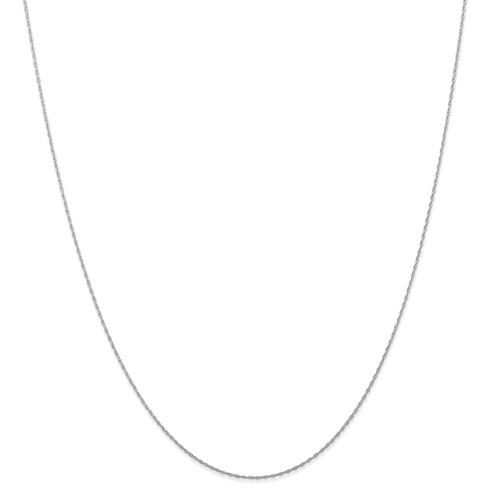 14k white gold 0.5mm thin cable rope necklace choker pendant chain