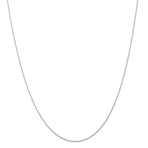 14k White Gold 0.5mm Thin Cable Rope Necklace Choker Pendant Chain