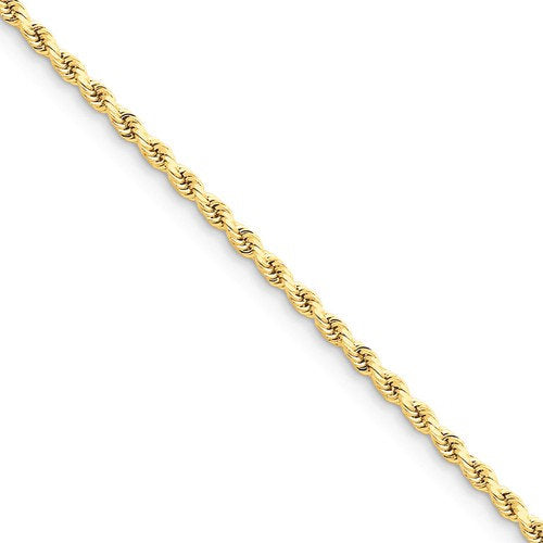 14k solid yellow gold 2.75mm diamond cut rope bracelet anklet choker necklace pendant chain
