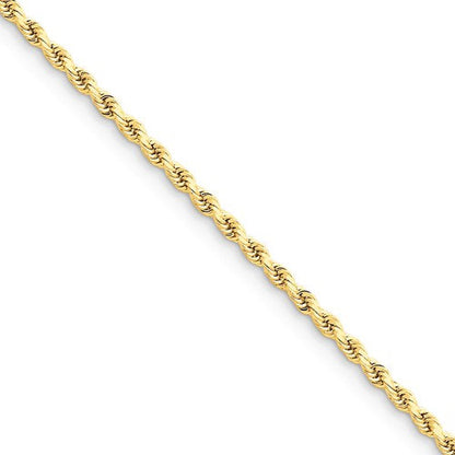 14k solid yellow gold 2.75mm diamond cut rope bracelet anklet choker necklace pendant chain