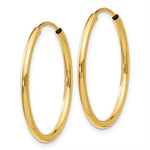 Load image into Gallery viewer, 14k Yellow Gold Classic Endless Round Hoop Earrings 20mm x 1.5mm

