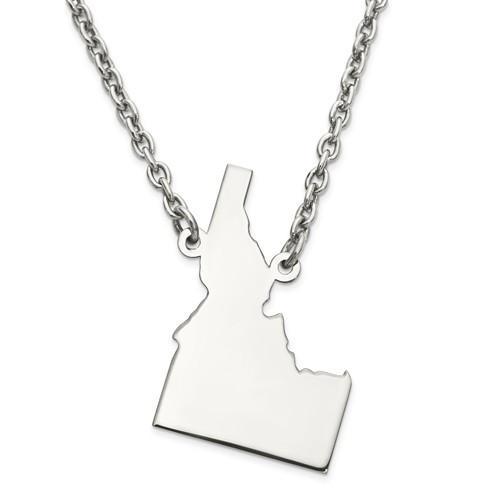 14k gold or sterling silver idaho id state name necklace personalized monogram