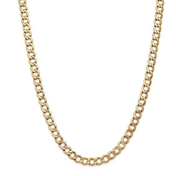 14k yellow gold 7mm curb link bracelet anklet choker necklace pendant chain