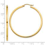 Indlæs billede til gallerivisning 14k Yellow Gold Square Tube Round Hoop Earrings 45mm x 2mm

