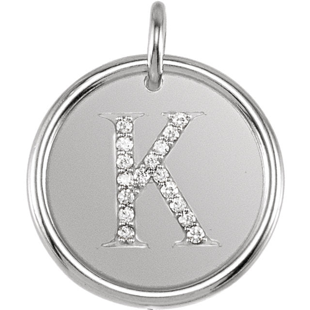 14k yellow rose white gold genuine diamond uppercase letter k initial alphabet pendant charm custom engraved personalized