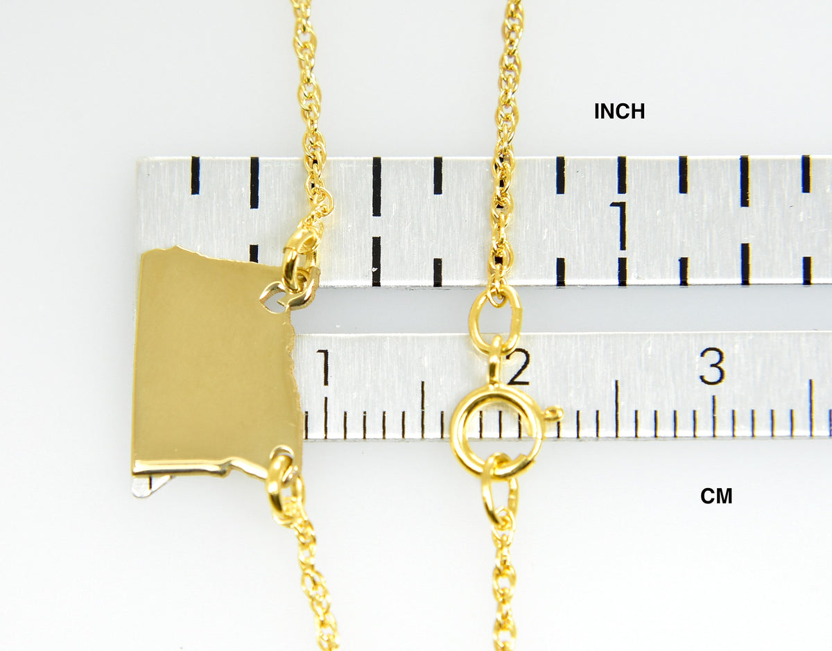 14k gold 10k gold silver oregon or state map necklace heart personalized city