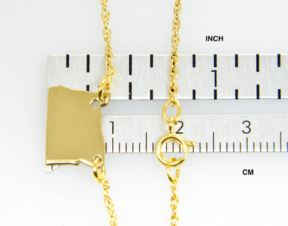 14k gold 10k gold silver oregon or state map necklace heart personalized city