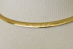 Carregar imagem no visualizador da galeria, Sterling Silver Gold Plated Reversible 3mm to 6mm Graduated Tapered Omega Cubetto Choker Necklace Pendant Chain
