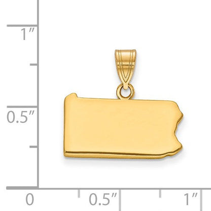 14k gold or sterling silver pennsylvania pa state map pendant charm personalized monogram