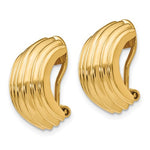 將圖片載入圖庫檢視器 14K Yellow Gold Non Pierced Fancy Clip On Huggie J Hoop Earrings
