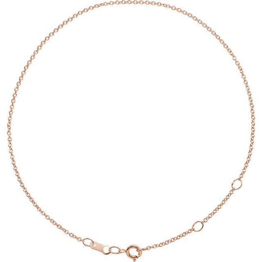 platinum 18k 14k 10k yellow rose white gold 1mm cable bracelet anklet choker necklace pendant chain