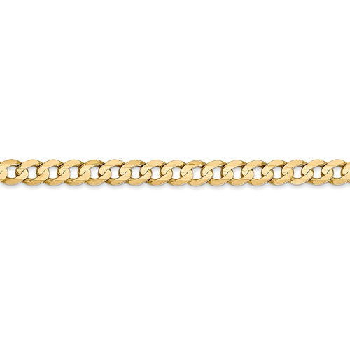 14K Yellow Gold 4.5mm Open Concave Curb Bracelet Anklet Choker Necklace Pendant Chain