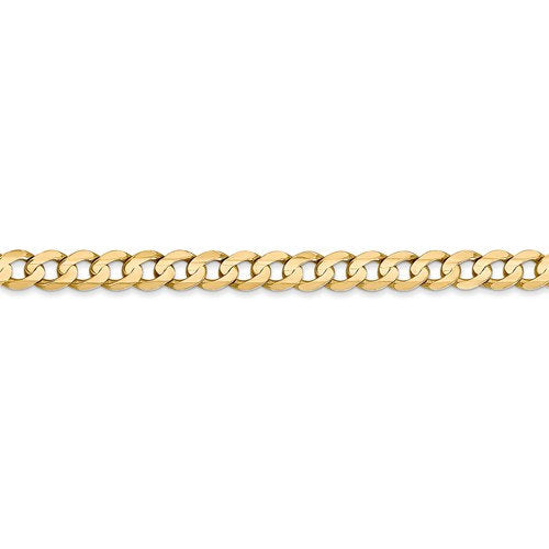 14k yellow gold 4.5mm open concave curb bracelet anklet choker necklace pendant chain