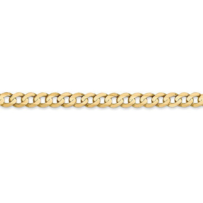14k yellow gold 4.5mm open concave curb bracelet anklet choker necklace pendant chain