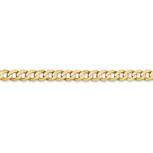 14K Yellow Gold 4.5mm Open Concave Curb Bracelet Anklet Choker Necklace Pendant Chain