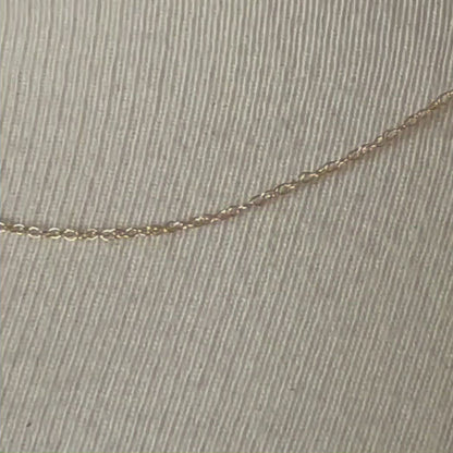 14k Yellow Gold 0.6mm Thin Cable Rope Necklace Choker Pendant Chain