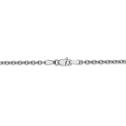 14k white gold 2.4mm cable bracelet anklet choker necklace pendant chain