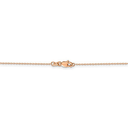 14k rose gold 0.80mm diamond cut choker necklace pendant chain