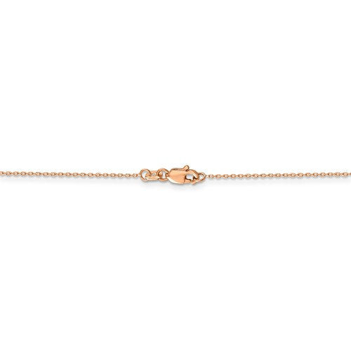 14k rose gold 0.80mm diamond cut choker necklace pendant chain