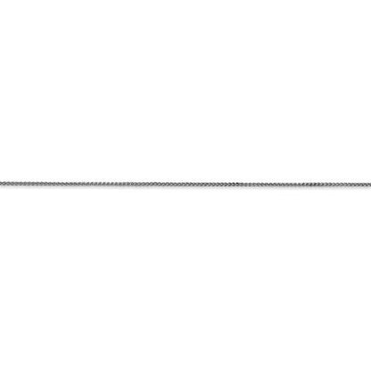 14k white gold 0.8mm spiga wheat choker necklace pendant chain