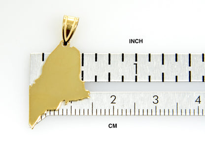 14k gold or sterling silver maine me state map pendant charm personalized monogram