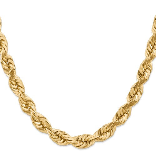 14K Solid Yellow Gold 10mm Diamond Cut Rope Bracelet Anklet Choker Necklace Pendant Chain