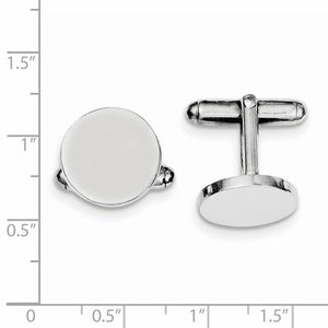 Sterling Silver Round Cufflinks Cuff Links Engraved Personalized Monogram