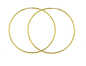 14k Yellow Gold Extra Large Endless Round Hoop Earrings 45mm x 1.25mm