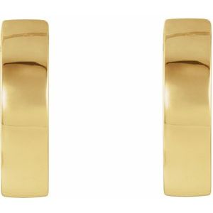 14k yellow gold polished huggie hinged hoop earrings 16.5mm x 4mm
