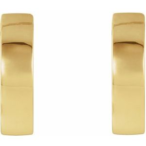 14k Yellow Gold Polished Huggie Hinged Hoop Earrings 16.5mm x 4mm