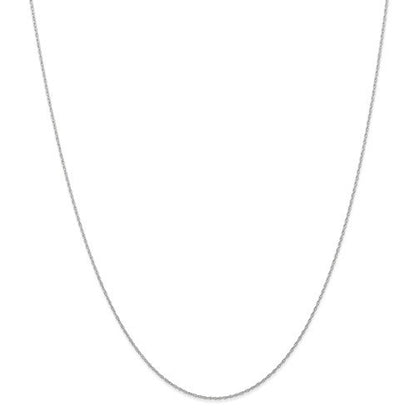 14k white gold 0.6mm cable rope necklace choker pendant chain